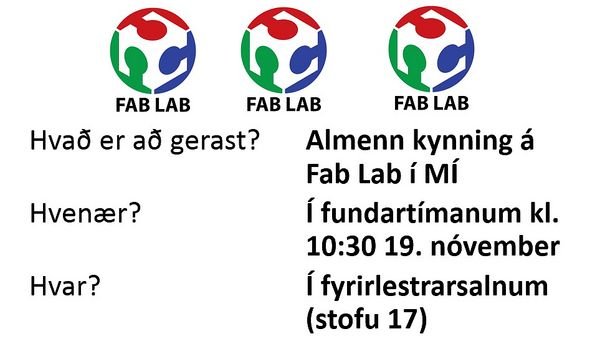 Almenn kynning á Fab Lab