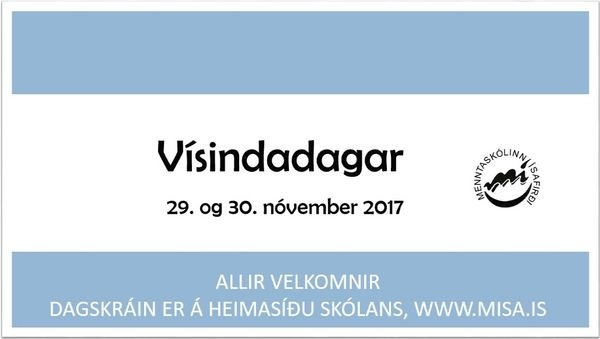 Vísindadagar á miðvikudag og fimmtudag