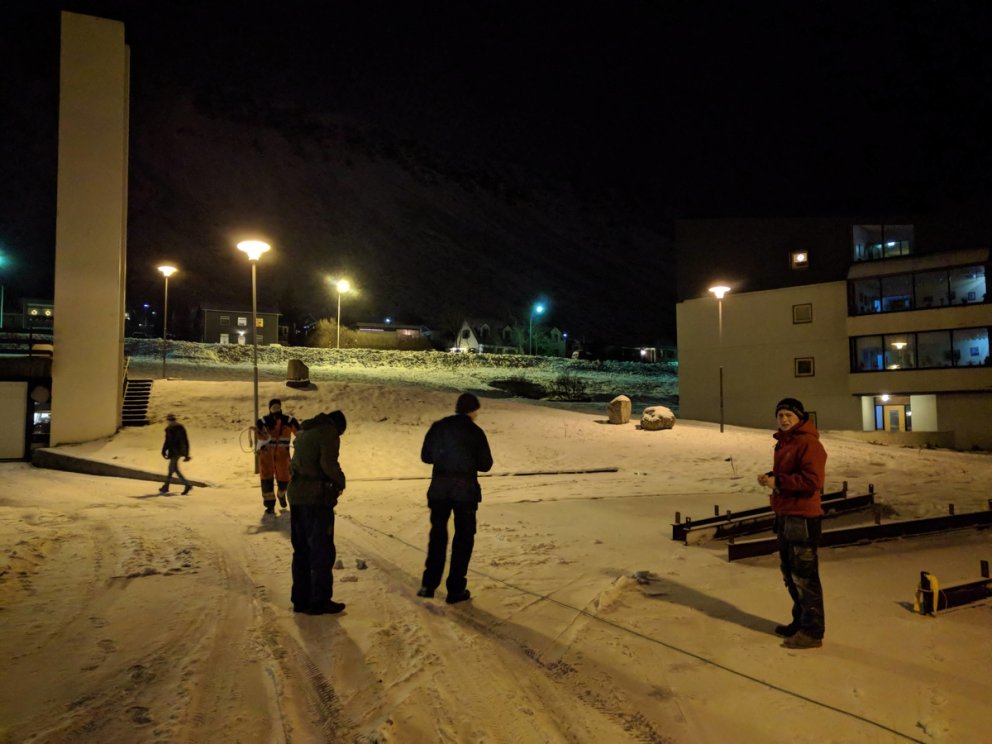 Timburhús í byggingu