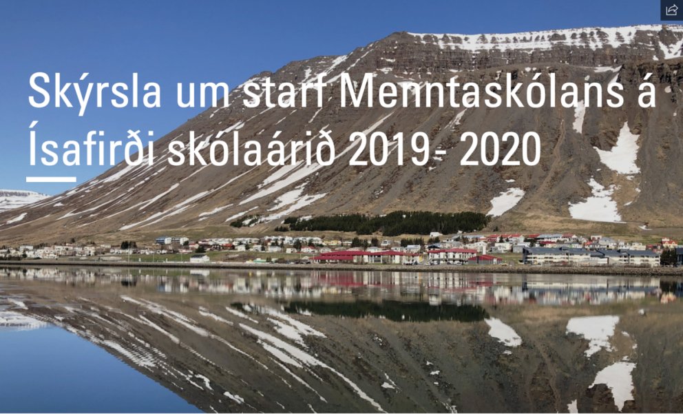 Skýrsla um skólastarfið skólaárið 2019 - 2020