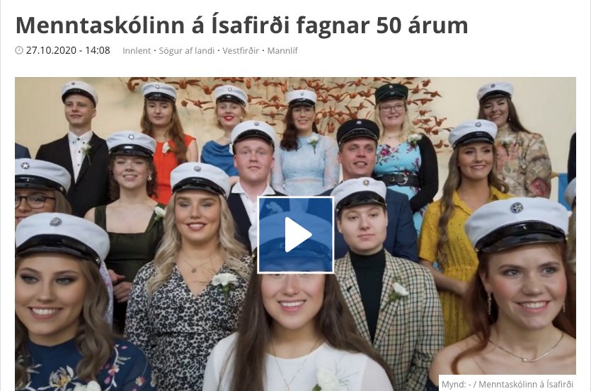 RÚV fjallar um 50 ára afmæli MÍ