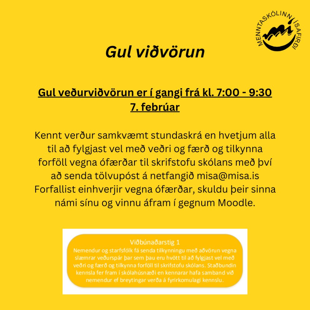 Gul viðvörun