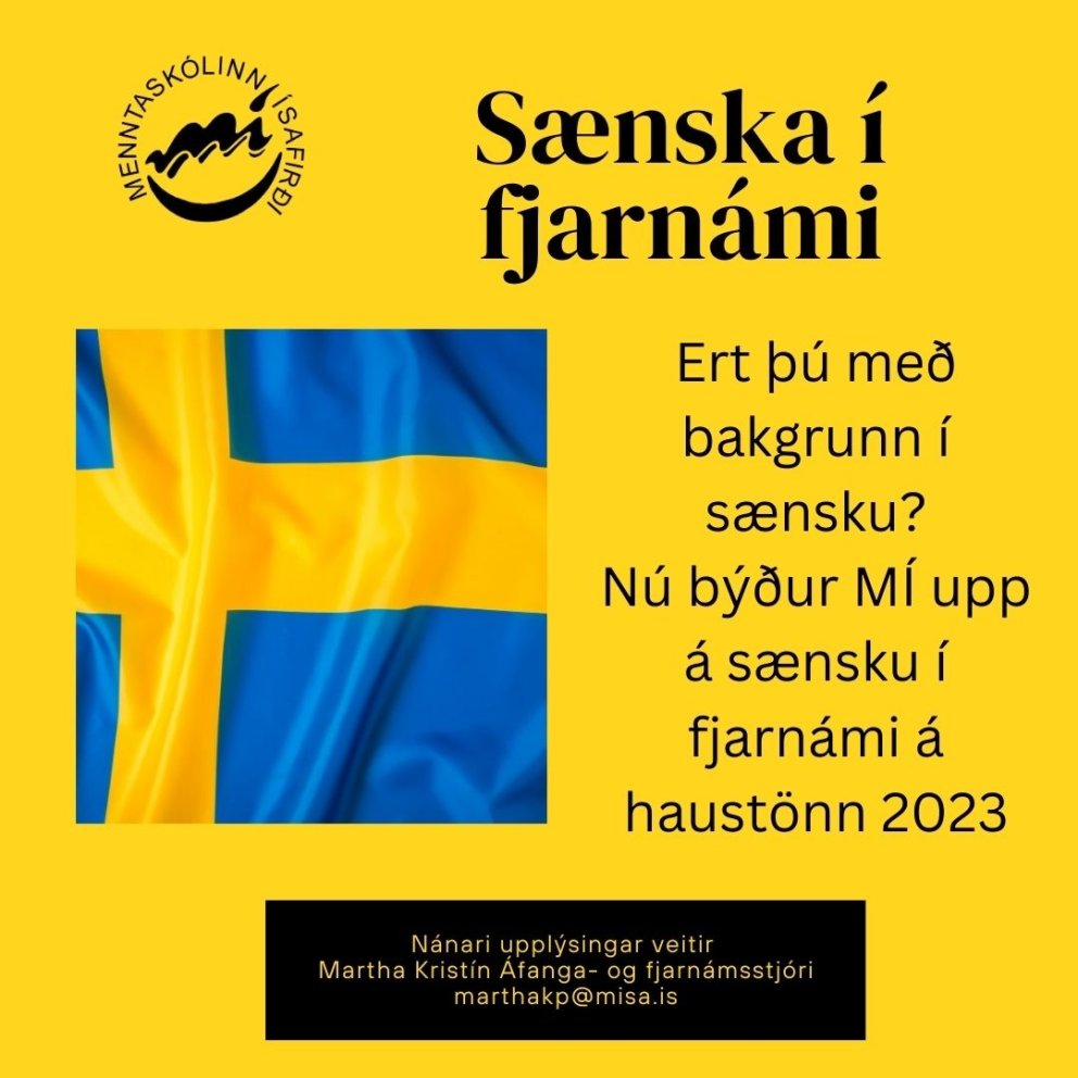 Sænska í fjarnámi á haustönn 2023