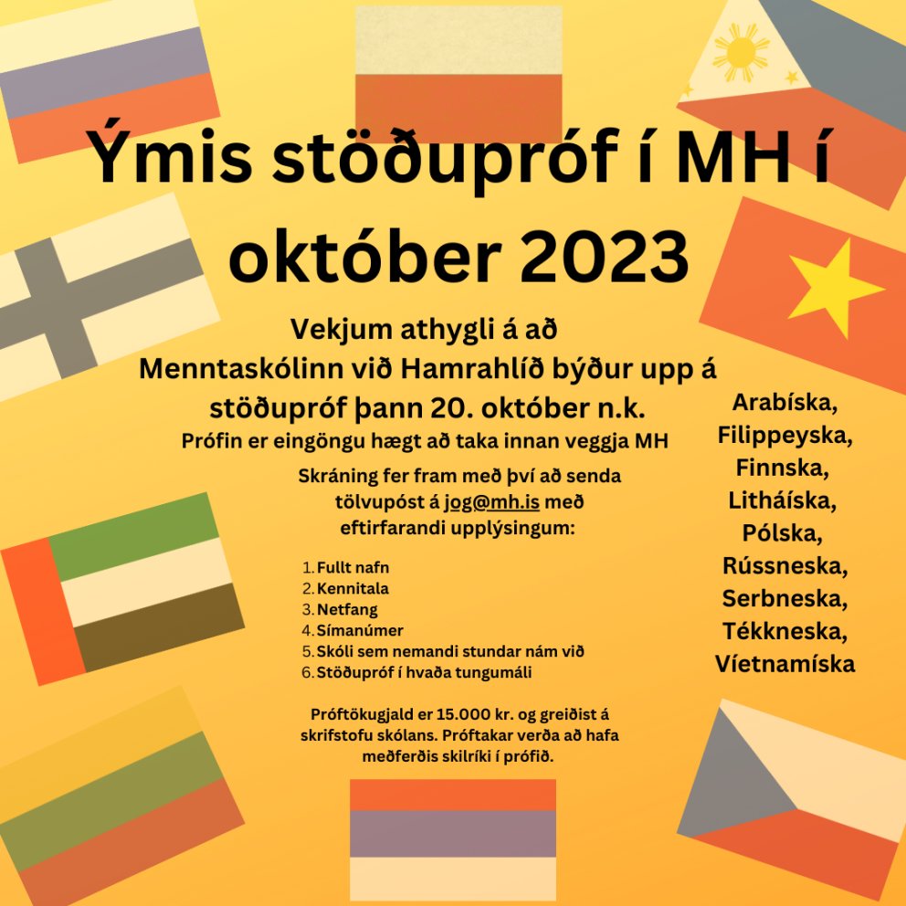 Ýmis stöðupróf í MH