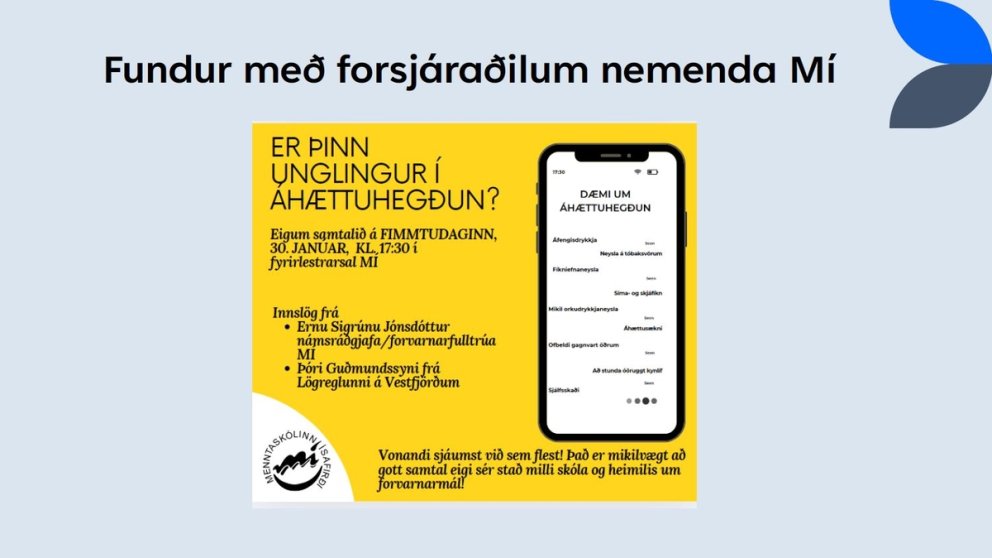 Góð mæting á forvarnarfund um áhættuhegðun meðal unglinga