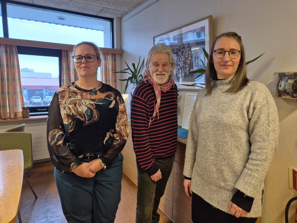 Heiðrún skólameistari, Elfar Logi og Dóróthea aðstoðarskólameistari.