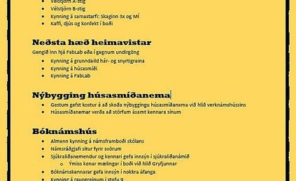 Opið hús - dagskrá