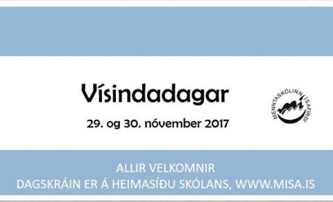 Vísindadagar á miðvikudag og fimmtudag