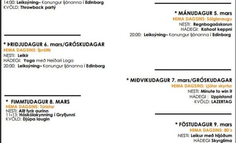 Dagskrá Sólrisu 2018