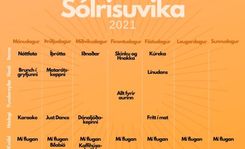 Dagskrá Sólrisuhátíðar 2021