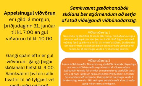 Slæm veðurspá 31. janúar