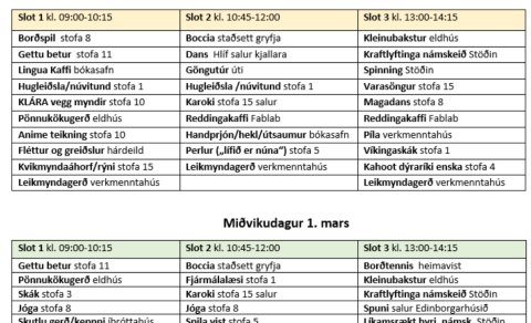 Smiðjur á Gróskudögum