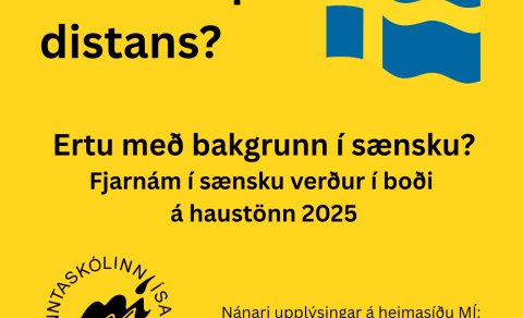 Sænska 1 & 2 í boði í fjarnámi á haustönn 2025